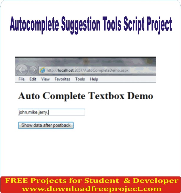 Free Autocomplete Suggestion Tools Script In PHP Projects Download