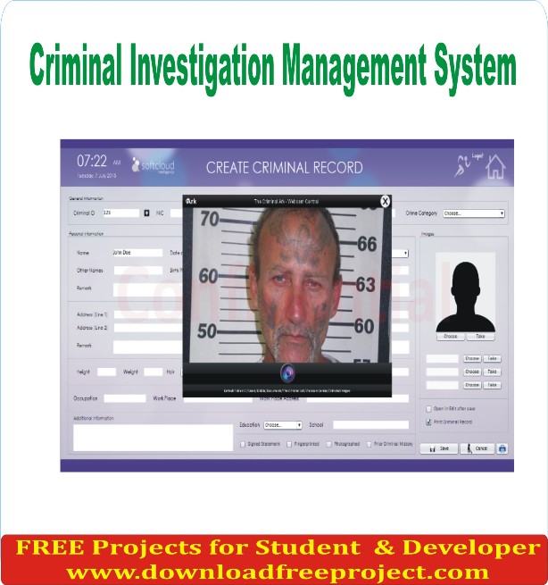 Free Criminal Investigation Management System In Asp.Net Projects Download