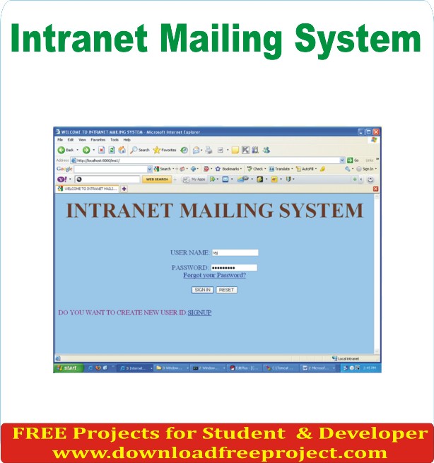 Free Intranet Mailing System In Java Projects Download