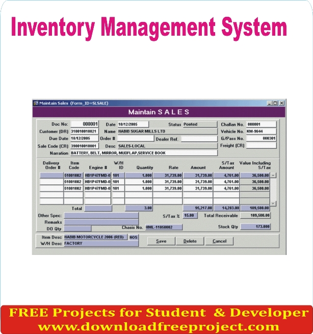 Free Inventory Management System In Java Projects Download