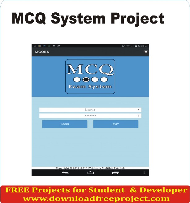 Free MCQ System In PHP Projects Download