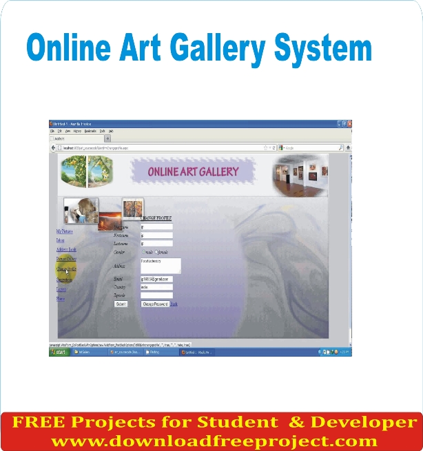 Free Online Art Gallery Project In Asp.Net Projects Download