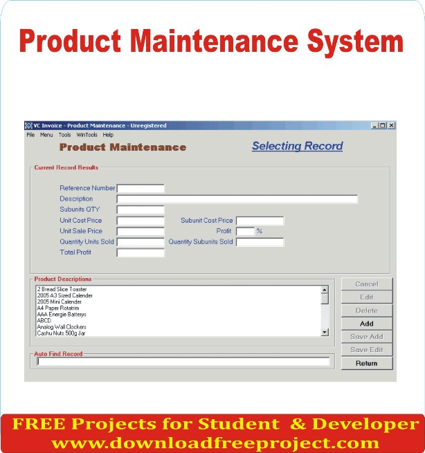 Free Product Maintenance System In Asp.Net Projects Download