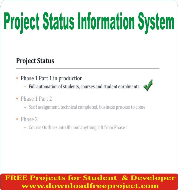 Free Project Status Information System In Java Projects Download