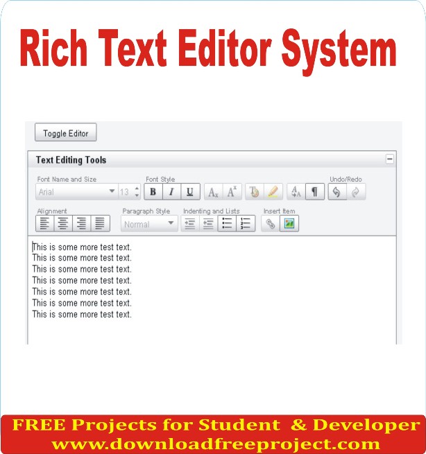 Free Rich Text Editor System  In Asp.Net Projects Download