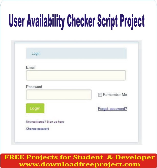 Free User Availability Checker Script In PHP Projects Download