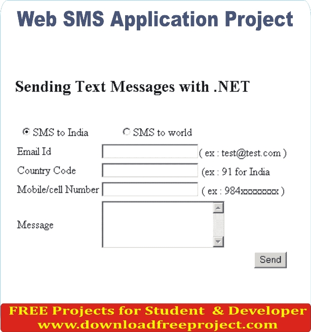 Free Web Sms Application In Asp.Net Projects Download