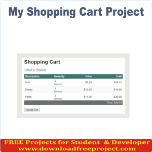 Free Cart system for adding product in cart In PHP Projects Download