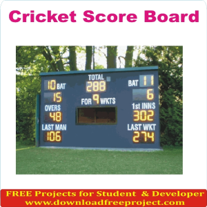 Free Cricket Score Board System In PHP Projects Download