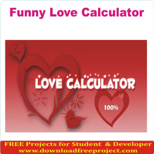 Free Funny Love Calculator In PHP Projects Download