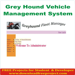 Free Grey hound vehicle management system In Asp.Net Projects Download