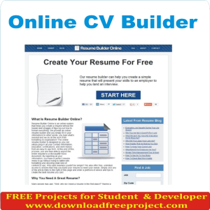 Free Online CV Builder In PHP Projects Download