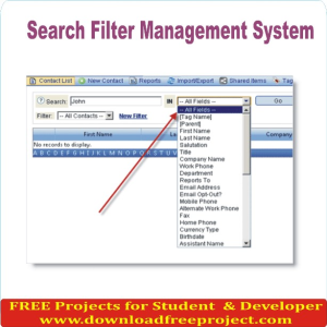 Search Filter Management System