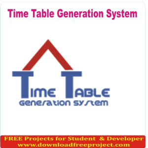 Free Time Table Generation System In PHP Projects Download